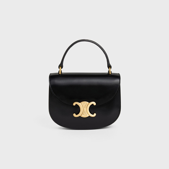 celine triomphe leather mini besace saddle bag